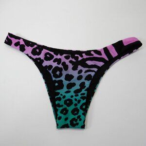 THE ATTICO Bikini Bottom Size S Multicolor Gradient Animal Print NEW
